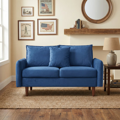 Apartment Sofa 56.5" Velvet Round Arm Loveseat