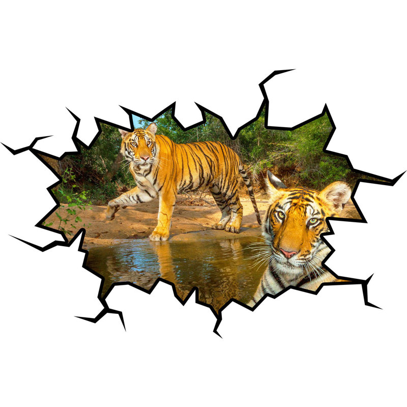 Décalcomanie murale tigers, H 18 po x l 22 po x P 0,01 po
