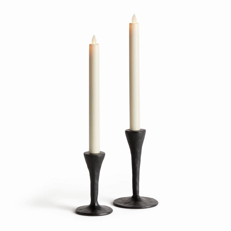 NOAH TAPER HOLDERS, SET OF 2, Black