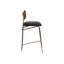 Tabouret Gibbons - Laiton antique - Cuir noir anthracite-87190235-87190233
