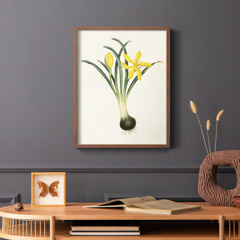 Fleurs des saisons VI, reproduction encadrée - bois massif, Brun, H 20 po x l 16 po