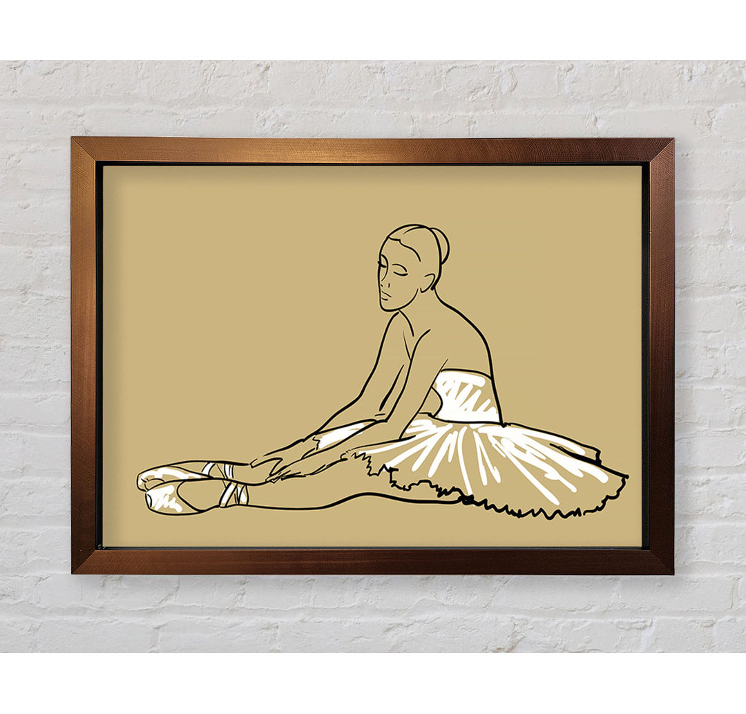 Gerahmtes Wandbild Beige White Ballerina 4