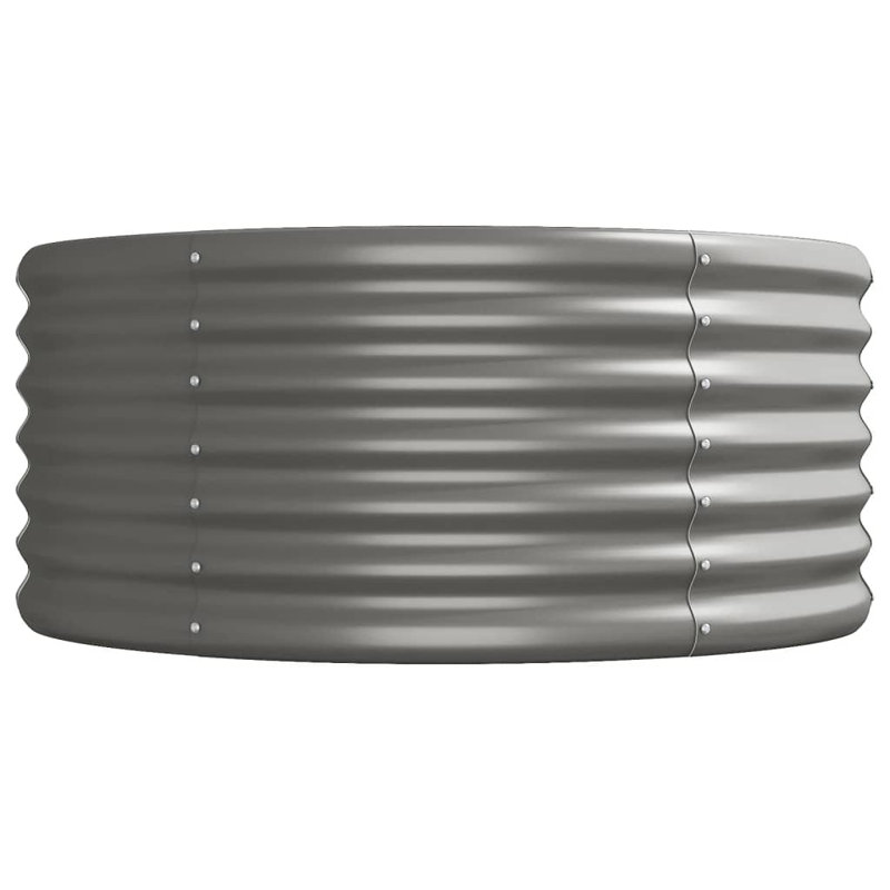 Garden Raised Bed Grey Powder Coated Steel Large Durable Outdoor Garden Planter, 144.9" H x 144.9" W x 14.2" D