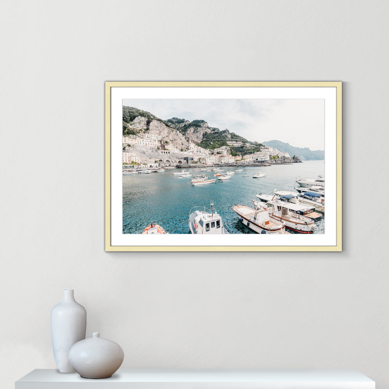Imprimé Amalfi , L 35,5 po x H 25,5 po, Imprimé mat, Or mat