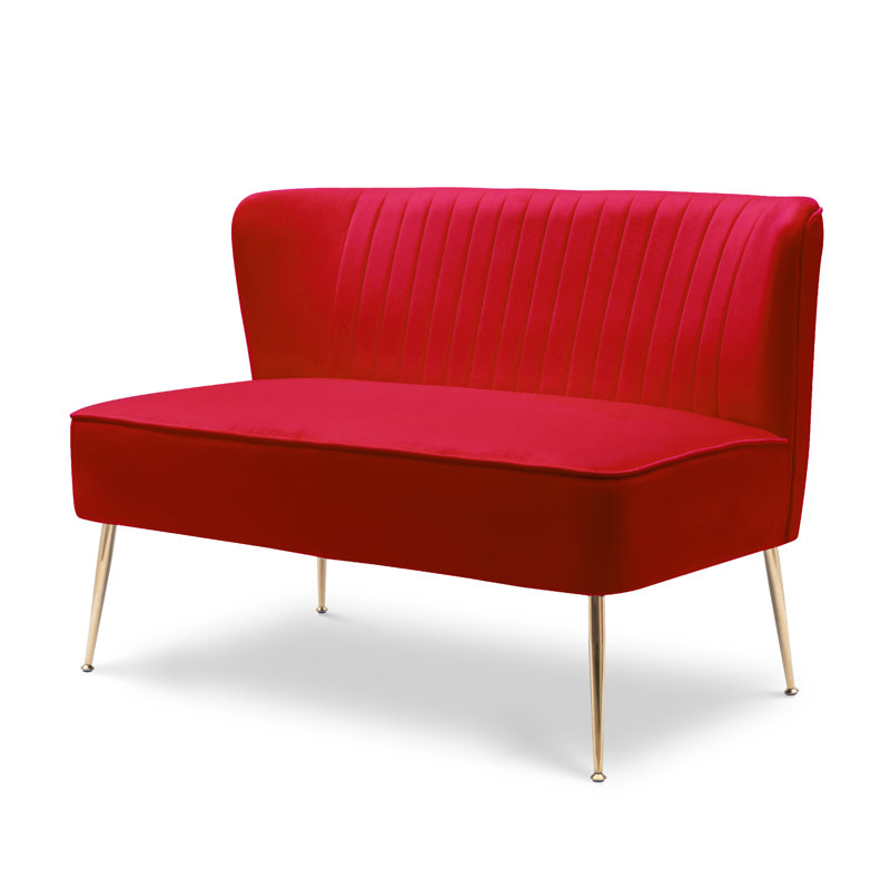 Causeuse rembourrée Farrah, Rouge
