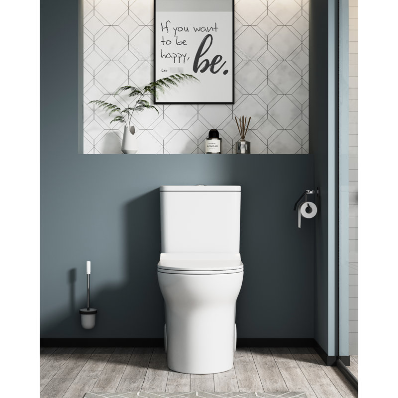 Une toilette en céramique allongée de 1,1 / 1,6 po, blanche, confortable et tendance