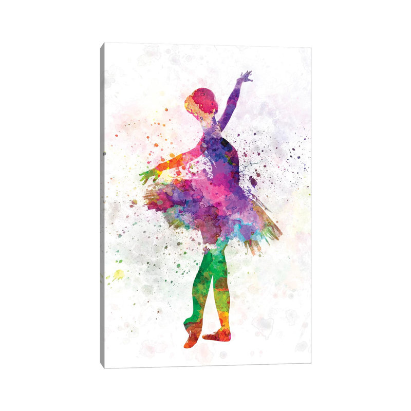 Young Woman Ballerina Ballet Dancer Dancing With Tutu by Paul Rommer - Wrapped Canvas Painting, 101.6 cm H x 66.04 cm W