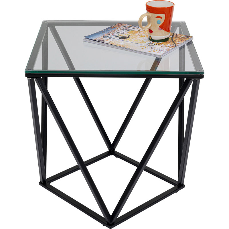 Cristallo Side Table, Black, 45 cm H x 80 cm L x 80 cm W