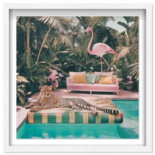 Oliver Gal Cheetah's Daydream Coastal - Luxury Shadowbox Framed Wall Art