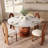 Round Geometric Pedestal Dining Table For 4/6/8, Durable Kitchen Dining Table With Stong Stability-852429309-852429308