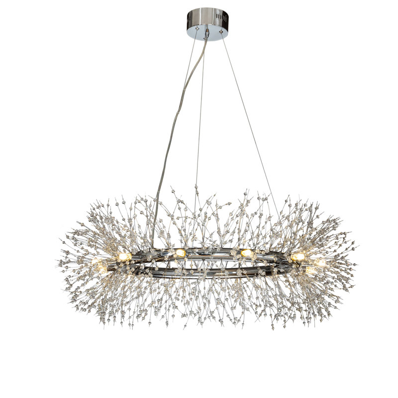 Myanna 12 - Light Dimmable Round / Oval Chandelier, Chrome