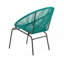 Chaise d'extérieur moderne avec structure en rotin de polyéthylène durable et structure en fer, parfaite pour les sièges de patio élégants.-761291023