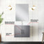 Meuble-lavabo gris foncé 61 cm (L) x 56 cm (P), comptoir en quartz blanc avec robinetterie et miroir de 46 cm – Construction durable et résistante aux taches. Comptoir simple de 61 cm x 56 cm, résistant aux rayures.-134693996
