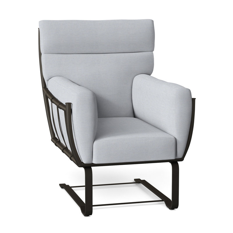 Chaise longue en aluminium Majorca, Pas de soudure, Lin chambray
