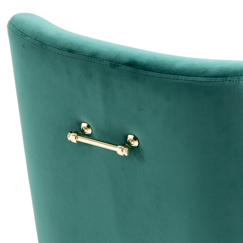 Chaise d'appoint rembourrée en velours Breionna, Vert