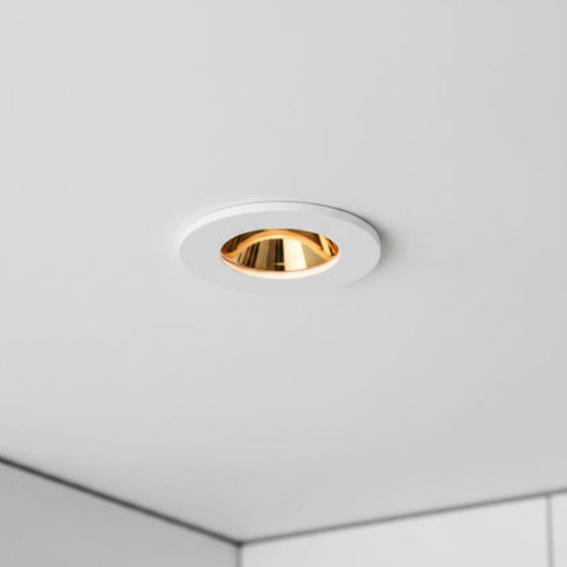 5 Watt White Recessed Ceiling Mounted Downlight, White/Gold
