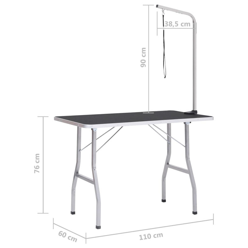 VidaXL Adjustable Dog Grooming Table with 1 Loop