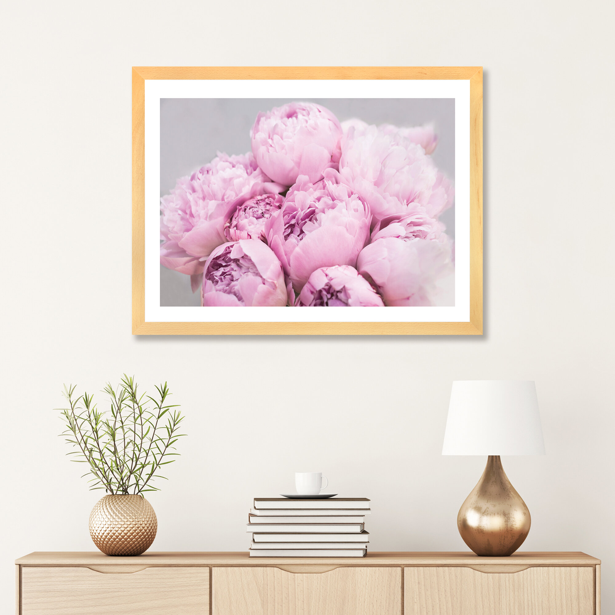 Peonies Framed by Sisi & Seb Print