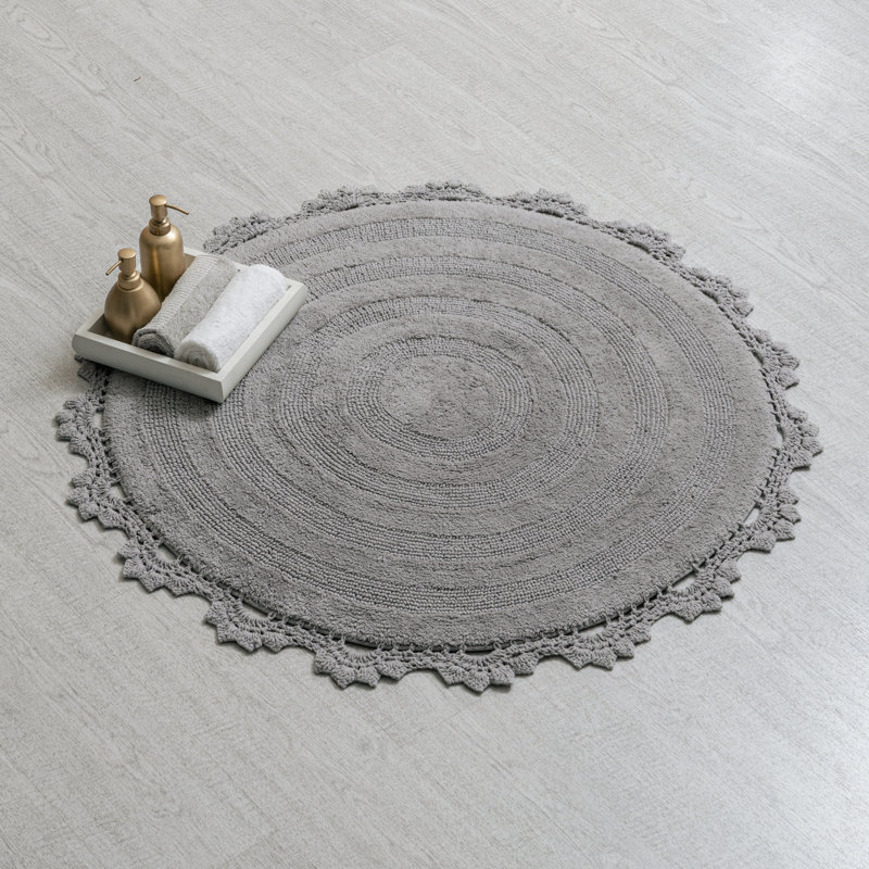 Tapis pour salle de bain Aridatha, Gris, L 36 po x L 36 po