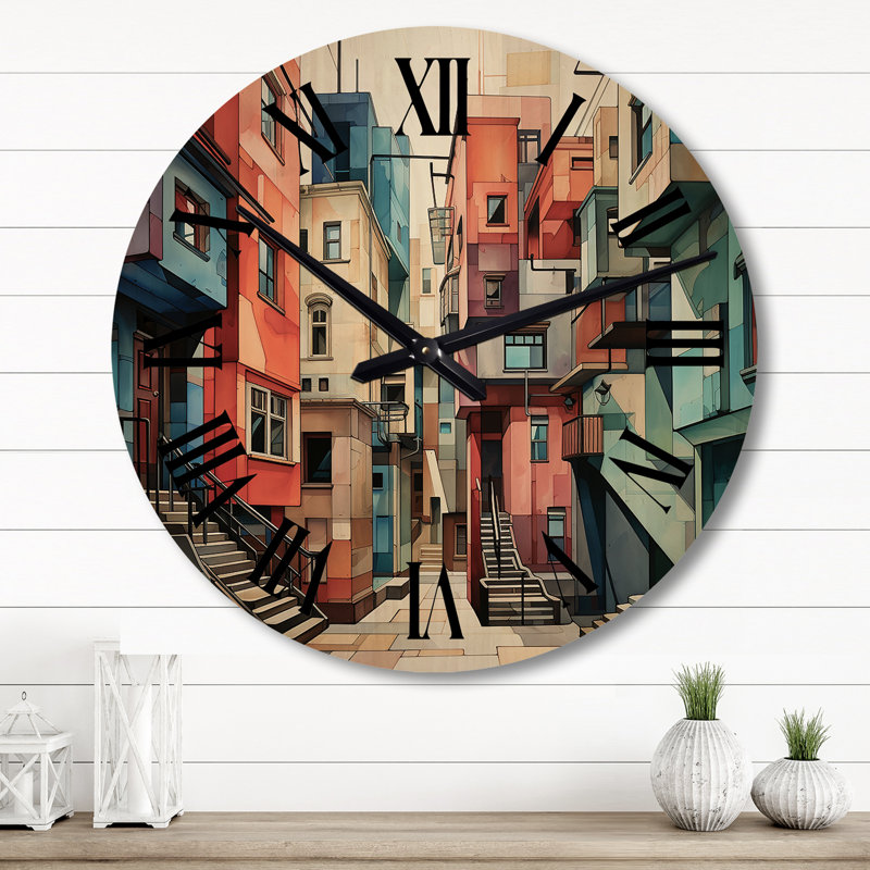 Melentina Solid Wood Wall Clock, Large