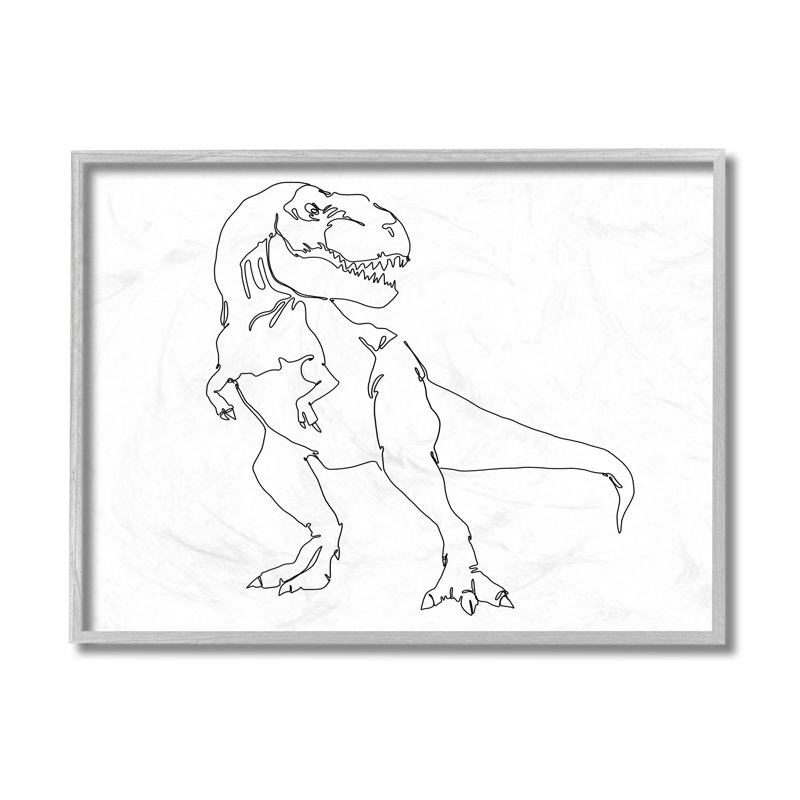 Dessin de Knap T-Rex, Estampe numérique Farmhouse, H 16 po x l 20 po x P 1,5 po