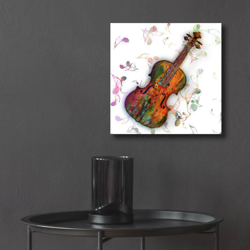 Winston Porter 'Violin' by Mark Ashkenazi Acrylic Glass Wall Art, 12" x 12", H 12 po x l 12 po x P 0,13 po
