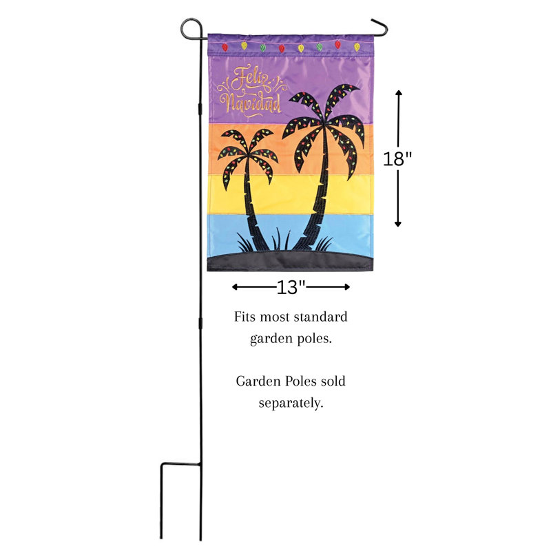 Drapeau de jardin en polyester double face H 18 po x l 13 po