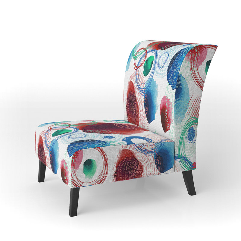 Fauteuil de chambre bleu à motif de cercles bleus