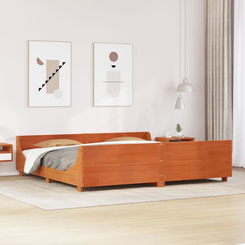 Bed, Wax Brown, 200 x 200cm