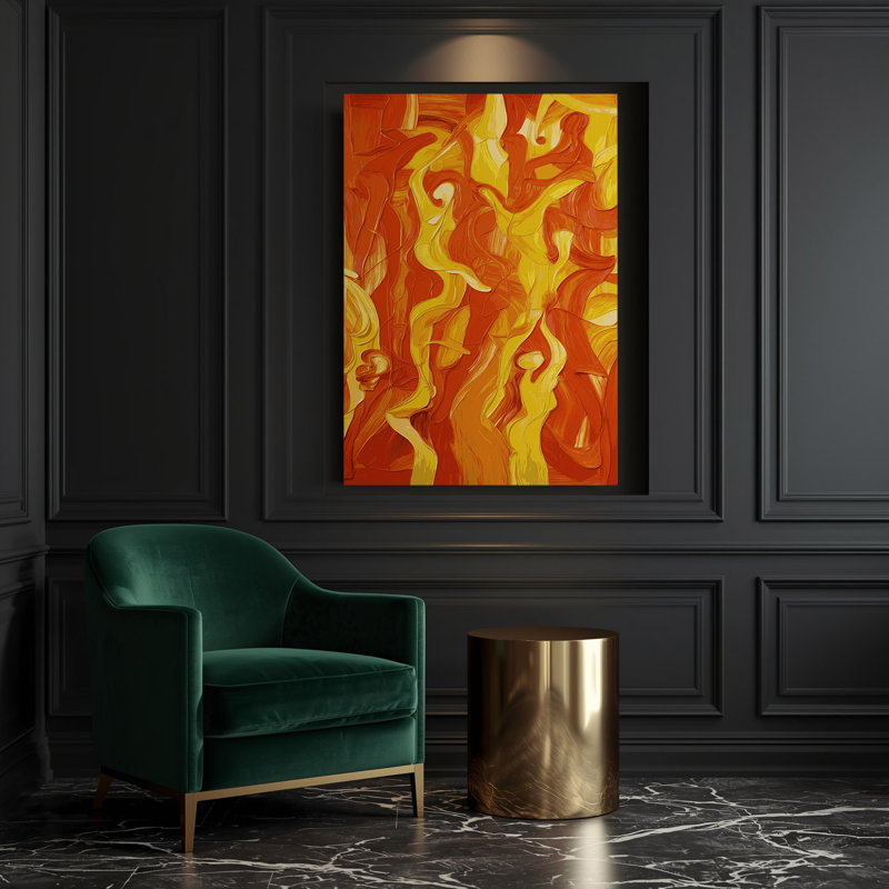 Abstrait art figuratif sur toile brun 75, H 30 po x l 20 po