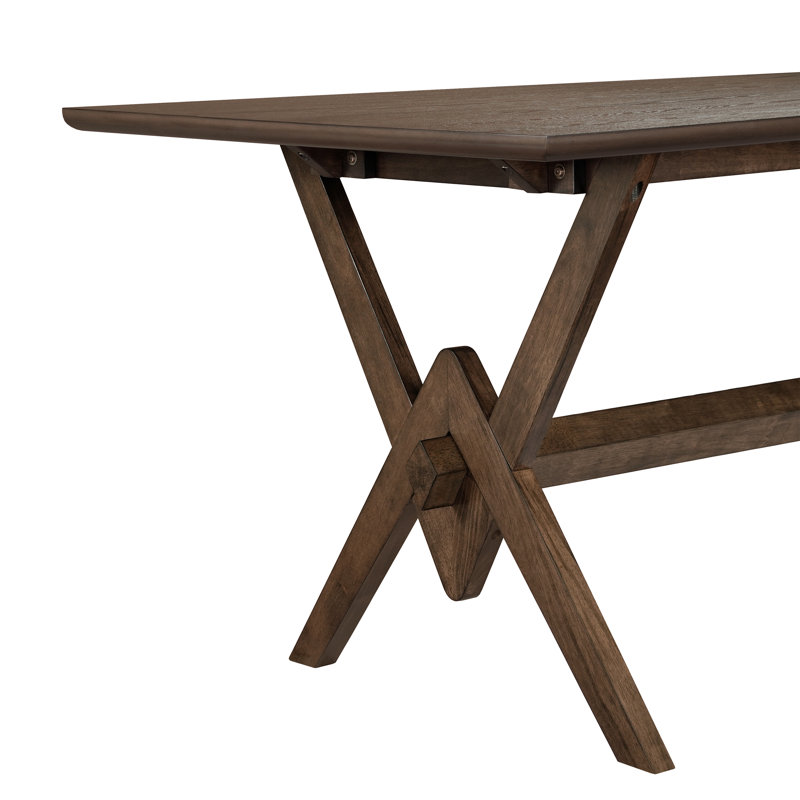 Table de salle à manger rectangulaire en bois massif Urquhart, Noyer