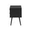 Table d'appoint, chambre à coucher, bout, salon, table de chevet, table d'appoint, tiroir de rangement, stratifié noir, moderne, contemporain