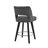 26.4" Swivel Bar Stools Set of 4, Black Solid Wood Legs & Metal Ring Footrest-780815904-780815919