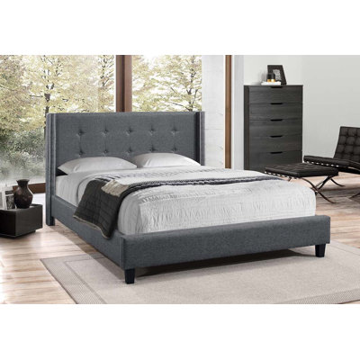 Agela Upholstered Metal Open-Frame Bed