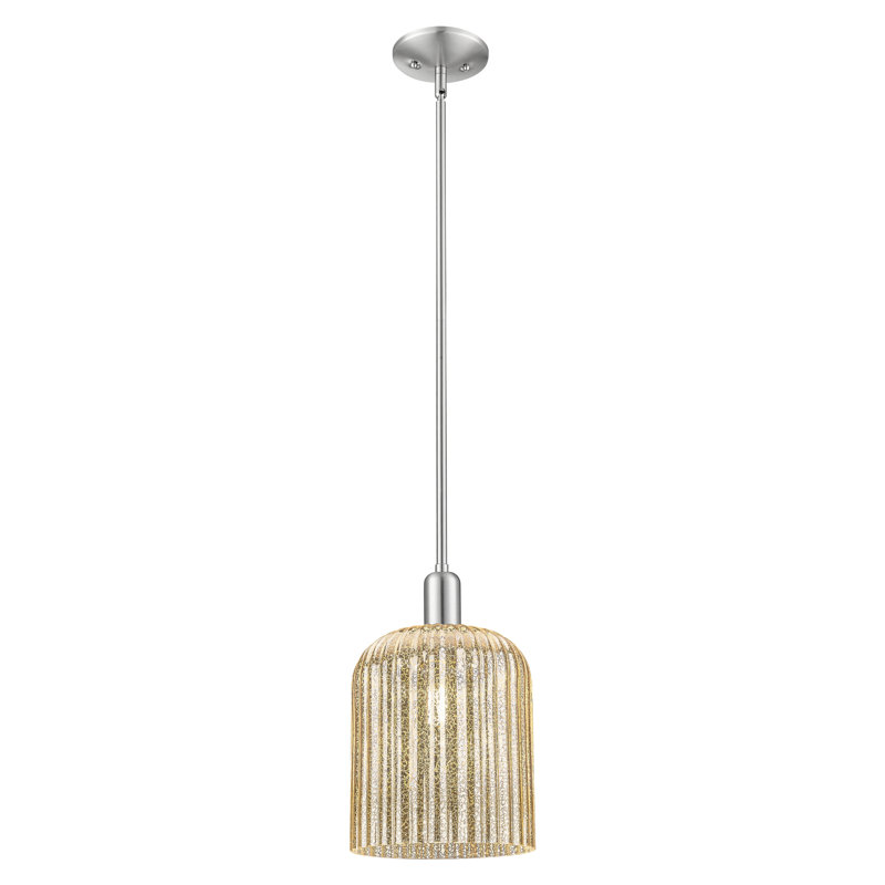 Downtown Urban - Voile de mariée - Mini-luminaire suspendu 1 tige, H 13,25 po x l 8 po x P 8 po, Mercure