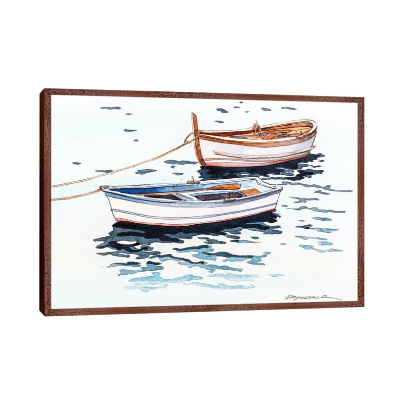 Vernazza Boats by Bill Drysdale - Floater Frame Gallery-Wrapped Canvas Giclée on Canvas, Classic Wood Framed