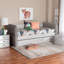 Lit de jour simple en velours gris clair Alishia Baxton Studio Finch-102079534