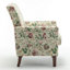 Fauteuil à motifs en mélange de polyester, structure en bois de bouleau massif avec pieds fuselés bruns, chaise d'appoint rembourrée de mousse avec garniture pour le bureau du salon