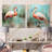 Pink And Green Flamingo Elegance I - Flamingo Canvas Prints Set Of 2-708478377-708478381
