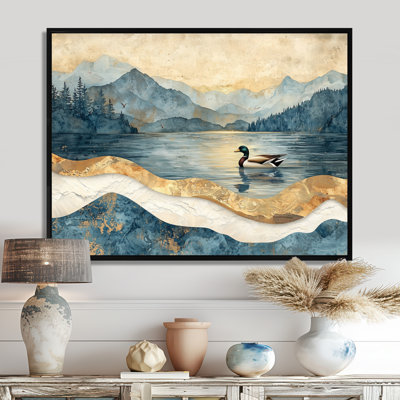 «Genesi Ducks Family At The Lake Landscape III - Duck Large», art mural
