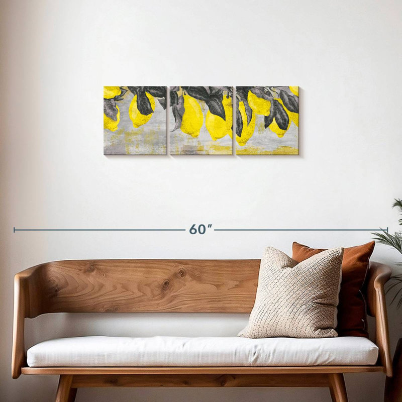 Ripe citrons, reproduction d'art sur toile, H 38 po x l 12 po x P 1,25 po