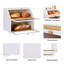 Double boîte à pain double couche pour comptoir de cuisine, bac de rangement de pain en bois de grande capacité, naturel-858475405