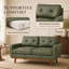 Causeuse rembourrée de style moderne Mid-Century de 65 po avec pieds en bois massif Averly-2078662839