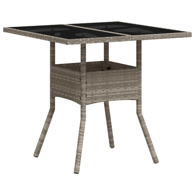 Table de jardin en Vidaxl gris clair PE rotin matériaux moyens résistants aux UV