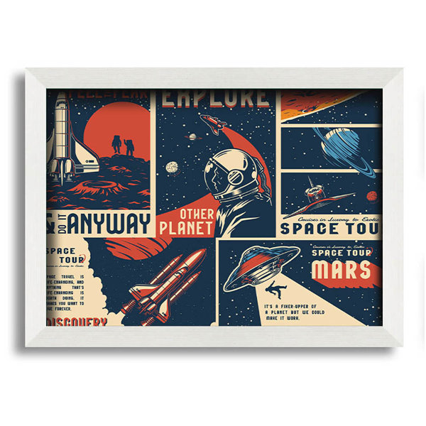Happy Larry Space Exploration Framed Print Wall Art | Wayfair.co.uk
