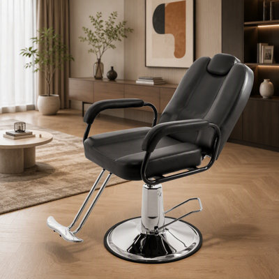 Fauteuil de barbier hydraulique robuste avec pivot à 360° et conception ergonomique pour une utilisation en salon