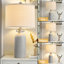 Ensemble de lampes de table en céramique à intensité variable H 24 po avec abat-jour cylindrique en lin Anazagene-409073934