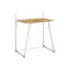Bureau d'étude moderne de 76 cm (30 po) - Plateau en stratifié naturel et structure en métal blanc, idéal pour l'apprentissage, bureau d'ordinateur contemporain, poste de travail pour ordinateur portable avec piétement supérieur.