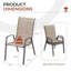 Chaises de patio empilables, tissu Textilène durable avec accoudoirs, cadre en métal robuste, chaises de salle à manger d'extérieur ergonomiques à séchage rapide pour la cour arrière et le bord de la piscine (brun, 8 pièces)-126637972-126637974