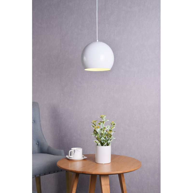 Albertville 1 - Light Single Pendant, 11.1" H x 13" W x 13" D, White